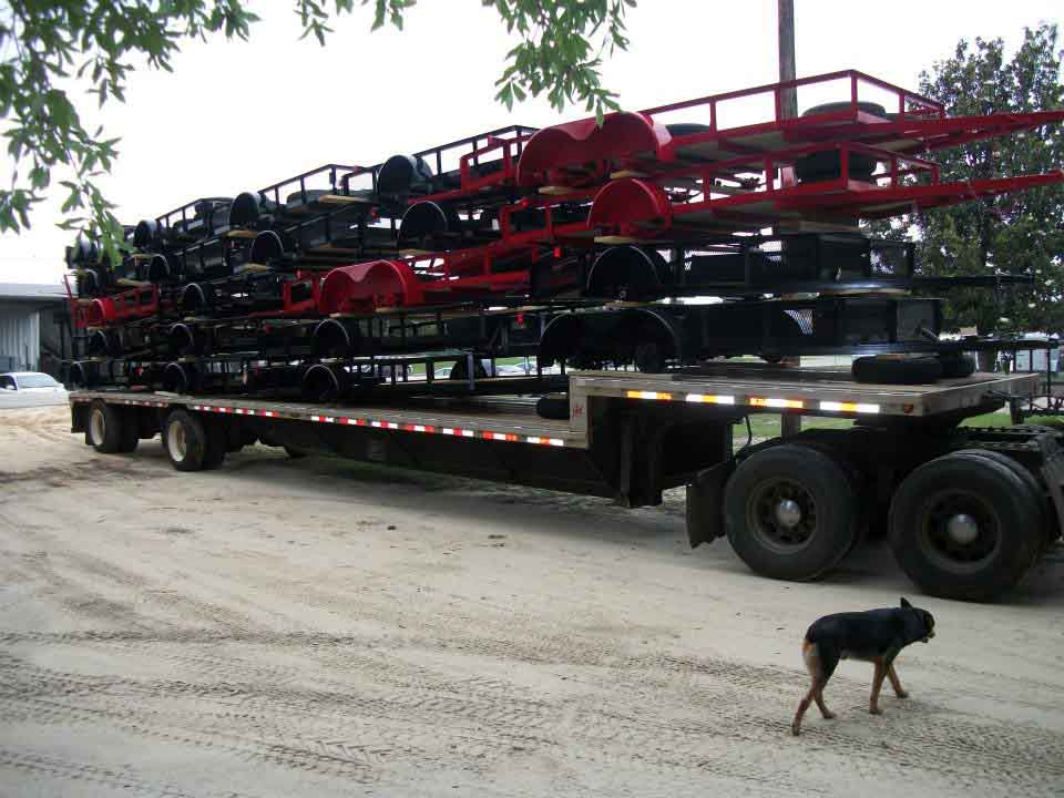 Stack of Black Utility Trailers