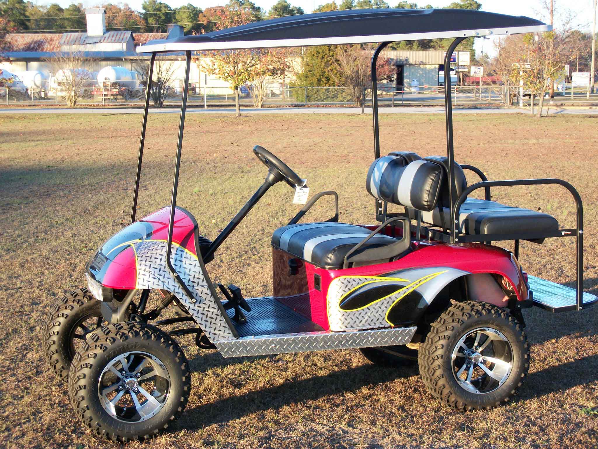 4 Seater Red Golf Car